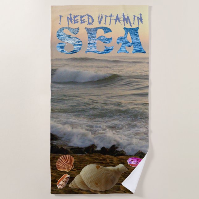 TOALLA DE PLAYA NECESITO MAR VITAMINO (Anverso)