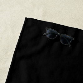 Toalla De Playa negro sólido negro simple simple elegante