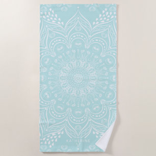 Toalla De Playa Neo Mint Mandala Elegant Boho Pattern Template