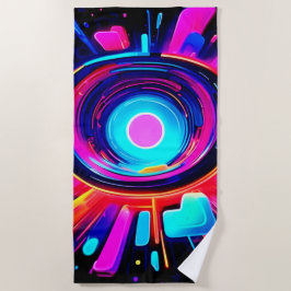 Toalla De Playa Neon Burst: energía abstracta
