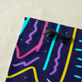 Toalla De Playa Neon Contraste Space Art