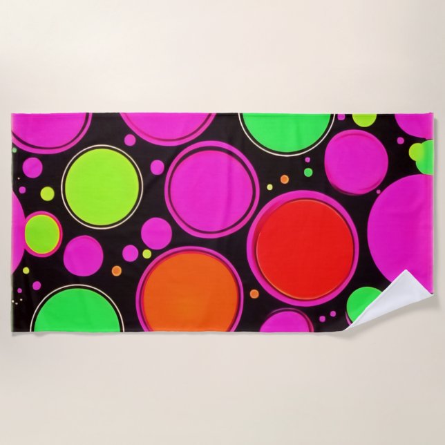 Toalla De Playa Neon Dot Fiesta (Anverso)
