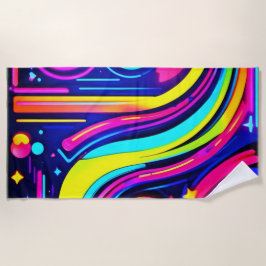 Toalla De Playa Neon Dreams: Una odisea digital psicodélica