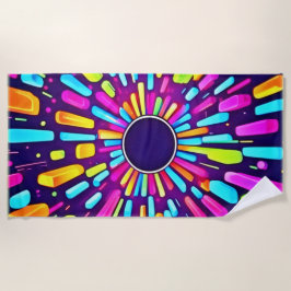 Toalla De Playa Neon Dreamscape: Un viaje psicodélico