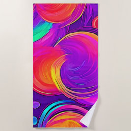 Toalla De Playa Neón Etéreo: Sueños Abstractos