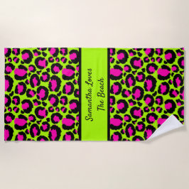 Toalla De Playa Neon Purple y Green Art