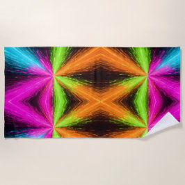 Toalla De Playa Neon Radial Burst Explosion