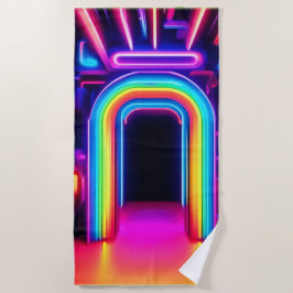 Toalla De Playa Neon Rainbow Gateway