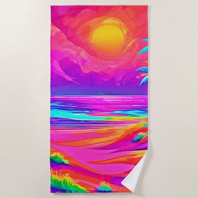 Toalla De Playa Neon Sun & Beach Bliss (Anverso)