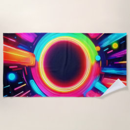 Toalla De Playa Neon Vortex de arte ligero