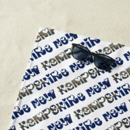 Toalla De Playa New Hampshire State Flag TypoPattern USA