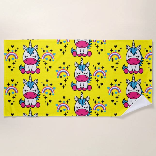 Toalla De Playa Niñas Unicorn Pony (Anverso)