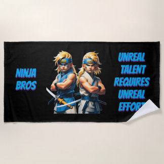 Toalla De Playa Ninja Bros Esfuerzo Irreal