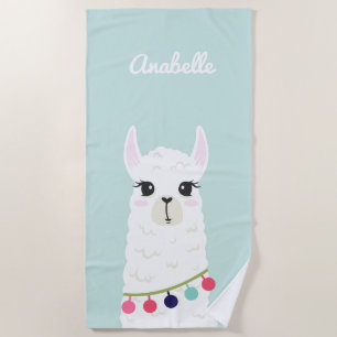 Toalla De Playa Niños Adorables Personalizados De La Alpaca