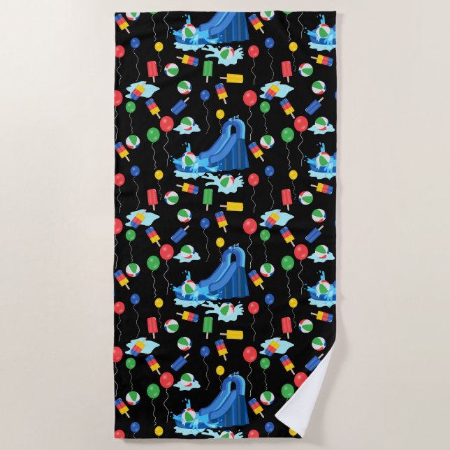 Toalla De Playa Niños con tobogán acuático Chica de verano (Anverso)