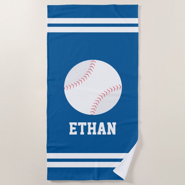 Toalla De Playa Niños de béisbol personalizados (Anverso)