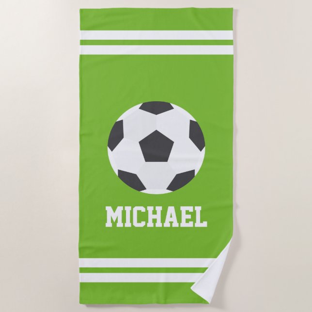 Toalla De Playa Niños de pelota de fútbol personalizada (Anverso)