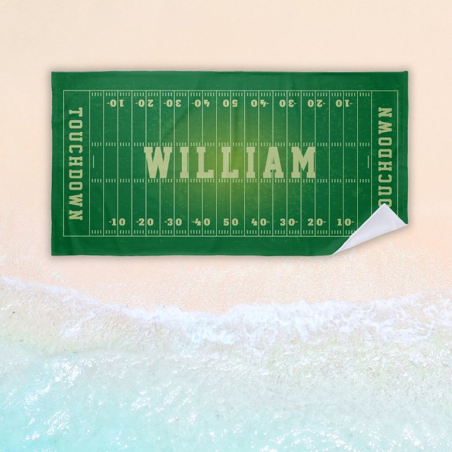 Toalla De Playa Niños personalizados del estadio de fútbol america (American Football Field Personalized Kids Beach Towel
)