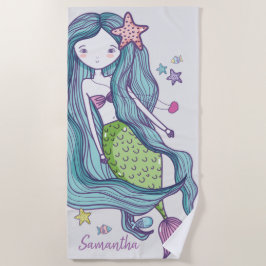 Toalla De Playa Niños Sirena Personalizados