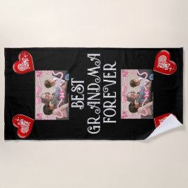 TOALLA DE PLAYA NIÑOS Y MEJOR GRANDMA FOTOGRÁFICA NEGRA