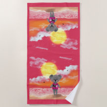 No te preocupes Koala en una playa con puesta de s