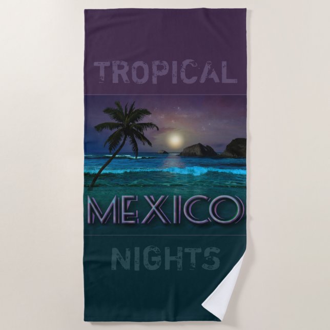 Toalla De Playa Noche de playa de México (Anverso)