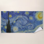 Toalla De Playa "Noche estrellada" por Van Gogh<br><div class="desc">Este diseño presenta una reproducción sin alteraciones ni ediciones muy alta de la famosa pintura "Starry Night" de Van Gogh.</div>