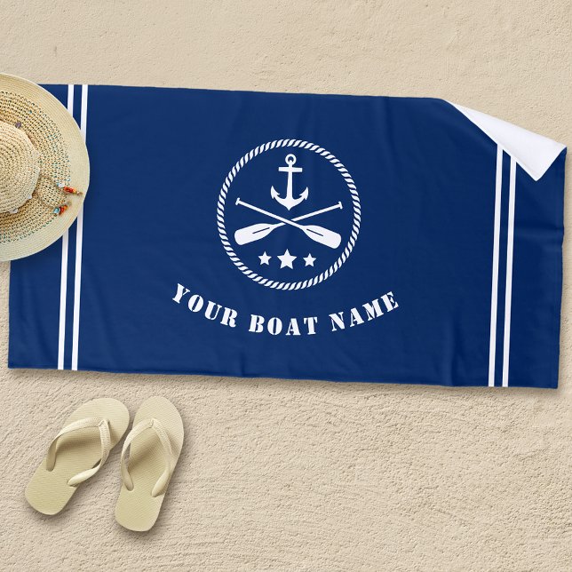 Toalla De Playa Nombra o náutica Nautical Anchor y la marina de gu (Subido por el creador)