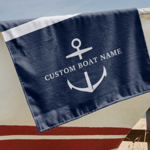 Toalla De Playa Nombramiento de barco Personalizado moderno