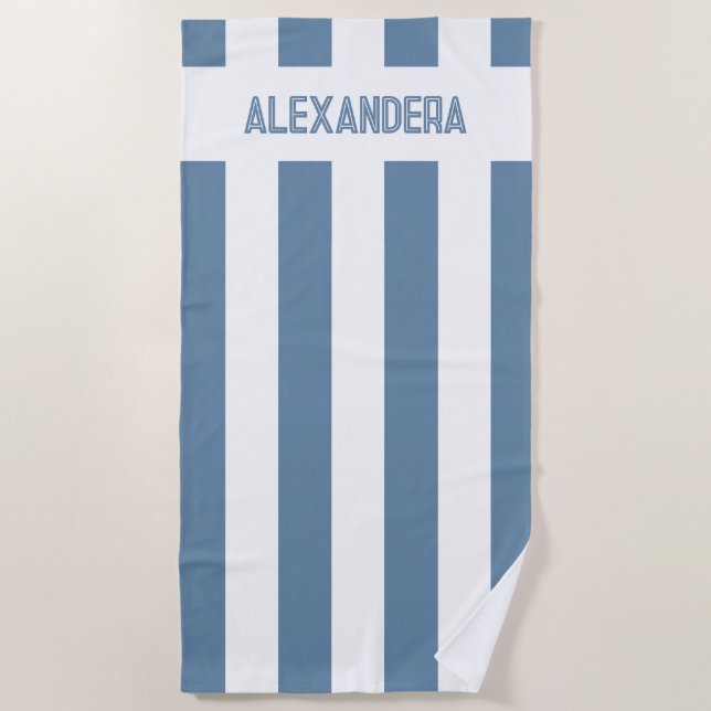 Toalla De Playa Nombre Azul Última Tostada En la Costa Despedida d (Anverso)