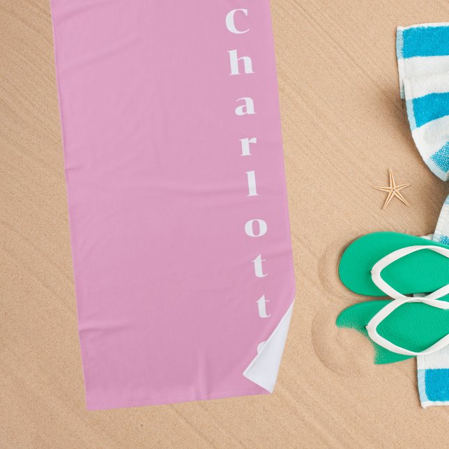 Toalla De Playa Nombre blanco rosado (Subido por el creador)