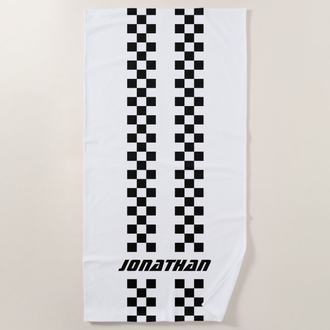 Toalla De Playa Nombre Colores completamente Personalizados Doble  (Anverso)