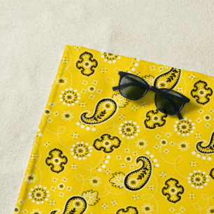 Toalla De Playa NOMBRE DE Bandana Amarillo Negro Rojo Fun Blanco