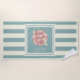 Toalla de playa Nombre de ciudad personalizable de