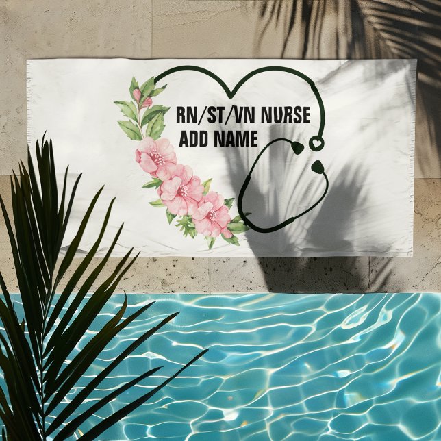 Toalla De Playa Nombre de la enfermera veterana de registro de est (Subido por el creador)