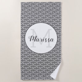 Toalla De Playa Nombre de la máquina de coser / Oscuro inicial