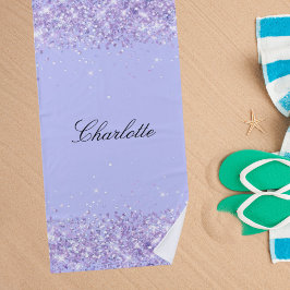 Toalla De Playa Nombre de lavanda violeta