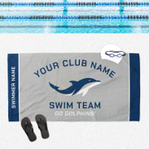 Nombre de nadador de equipo de natación gris navy