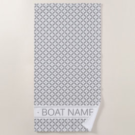 Toalla De Playa Nombre del barco personalizado del estilo de Hampt