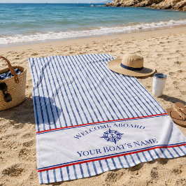 Toalla De Playa Nombre del barco Rosa de los Vientos Ancla Náutica
