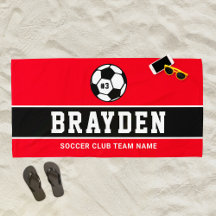 Nombre del jugador de fútbol rojo personalizado
