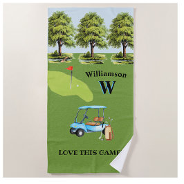 Toalla De Playa Nombre del Monograma del Campo de Diversión de Gol