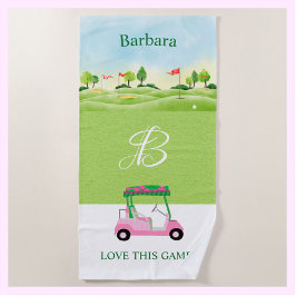 Toalla De Playa Nombre del Monograma del Campo de Diversión de Gol