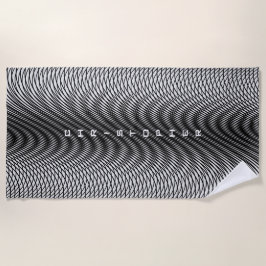 Toalla De Playa Nombre del personalizable Negro Blanco Moiré Efect