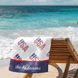 Toalla De Playa Nombre, Estados Unidos, Estrellas y Banderas Ameri