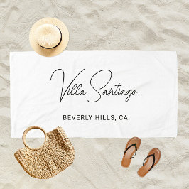 Toalla De Playa Nombre moderno personalizado de residencia residen