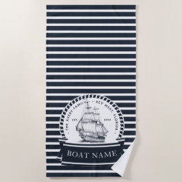 Toalla De Playa Nombre Nautical Personalised Boat