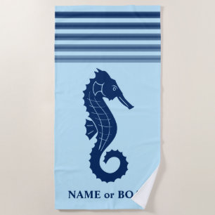 Toalla De Playa Nombre o nombre del barco Caballo de mar Polvo Azu