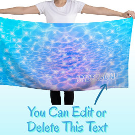 Toalla De Playa Nombre personalizado agua ripple textura de agua m