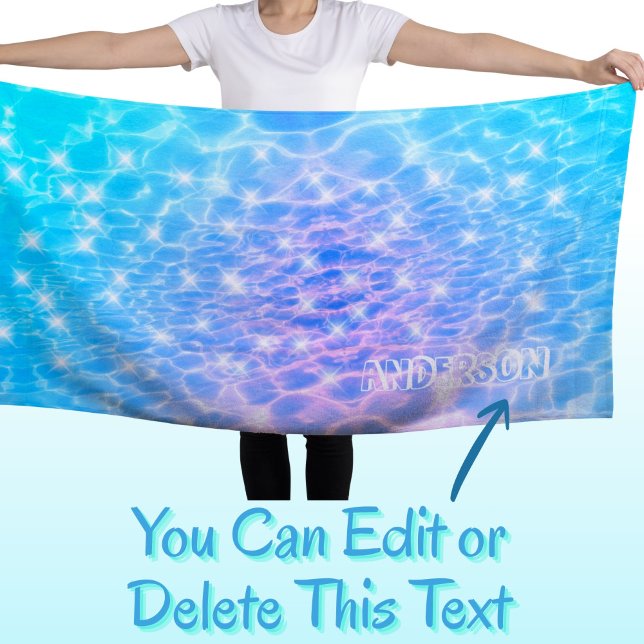 Toalla De Playa Nombre personalizado agua ripple textura de agua m (Subido por el creador)
